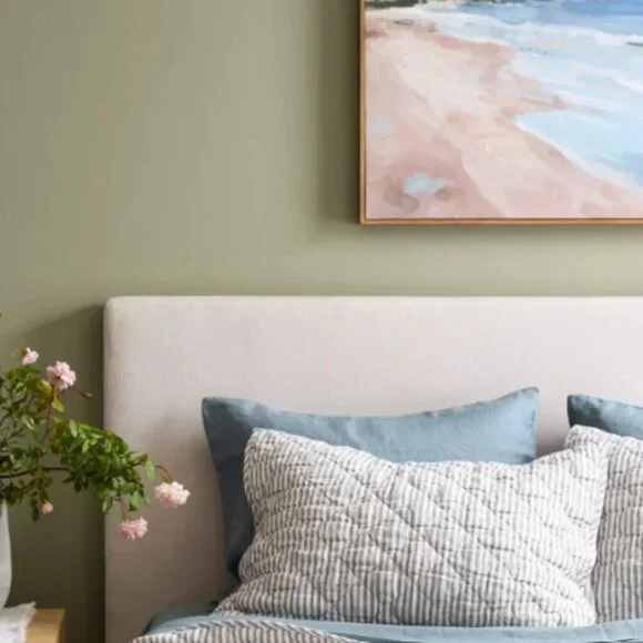 NWOT QUINCE European Linen Stripe Quilted King Sham Set Grey/White Stripe (Q10) - Picture 3 of 7